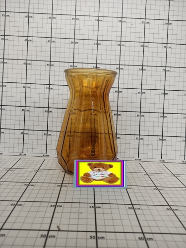 FLOR. WAZON SZKLANY ALA KRYSZTAŁ BRĄZOWY 18X11X9   5904888056300