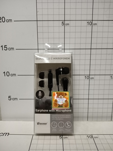 TAL SŁUCHAWKI DOUSZNE Z MIKROFONEM      SK-135K VAKOSS CZARNE 4718308123906