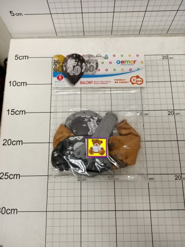 GOD BALONY PREMIUM HAPPY BIRTHDAY 40,METALICZNE,12 CALI/6SZT 8021886316902