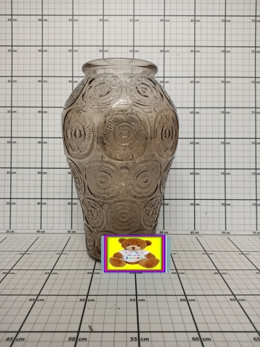 FLOR. WAZON SZKLANY W KWIATY 24X15      BRĄZOWY 5904888052241