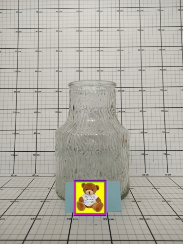 FLOR. WAZON SZKLANY FALE TRANSPARENTNY  19,5 X 13,5 X 9 CM 5904888956188