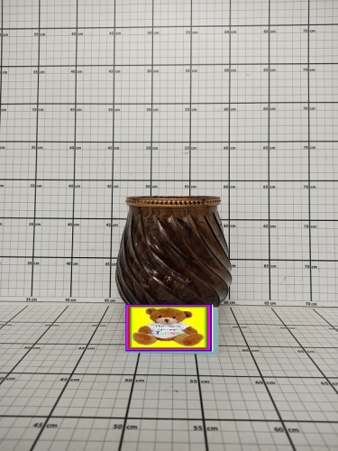 FLOR. SZKLANY ŚWIECZNIK SZKŁO-METAL MIX 14X11