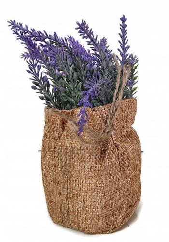 KWIAT SZTUCZNY W DONICZCE Z JUTY WRZOS  LBE-127   5904888125846