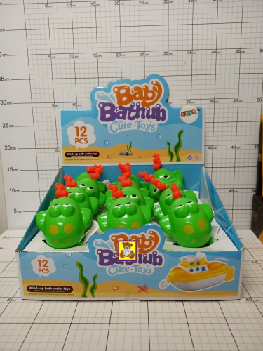 ZABAWKA DO KĄPIELI NAKRĘCANA PŁYWAJĄCA  ŻABA ZIELONA  OP-12 , CENA ZA 1 SZT!!!  5905991003977