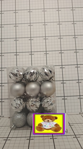 DEKORACJA ŚWIĄTECZNA/72       BOMBKA    AR3/942T24/SILVER  5901583759628