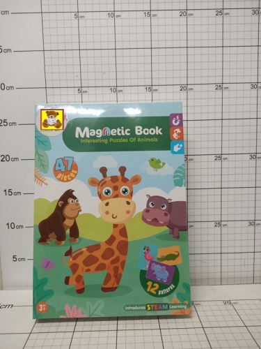 MAGNETYCZNA UKŁADANKA KSIĄŻKA ZWIERZĘTA PUZZLE,KROKODYL,MAŁPKA 5905214975357