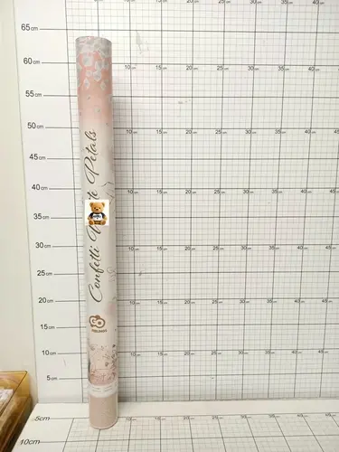 Konfetti pneumatyczne Płatki Róż, białe, tekstylne / 60 cm 5901238654988