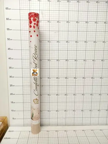 Konfetti pneumatyczne Płatki Róż, czerwone, tekstylne / 60 cm 5901238655046