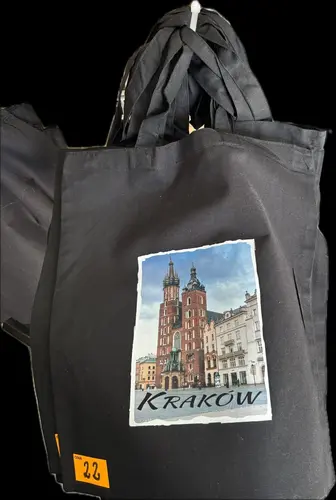 TORBA BAWEŁNIANA REKLAMOWA KOLOROWA     Z LOGO CZARNA MIX WZORÓW TRB02